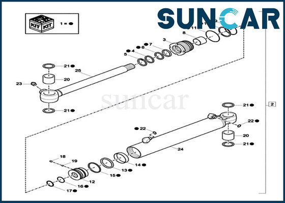 comprare Corredo di chiusura delle casse del corredo CX18C della guarnizione di riparazione del cilindro dell'oscillazione dell'asta di XKCC-00529 XKCC00529 online manufacture
