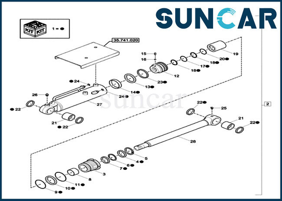 comprare Corredi del cilindro idraulico del corredo XKCC00458 della guarnizione della lama del bulldozer dell'OEM di caso XKCC-00458 per l'escavatore di CX18C online manufacture