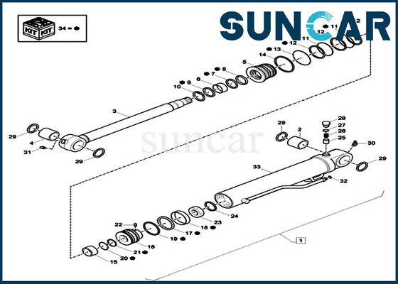 comprare Parti di ricambio della costruzione di caso di Kit For CX26C della guarnizione del cilindro di XKCD-02688 XKCD02688 Dipper online manufacture