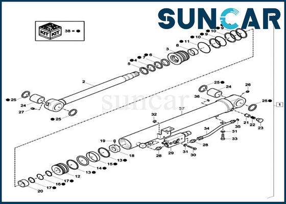 comprare La cassa del corredo XKCC-01384 della guarnizione del CYL della riparazione di XKCC01384 Dipper parte il corredo della guarnizione della valvola di sicurezza di CX37C online manufacture