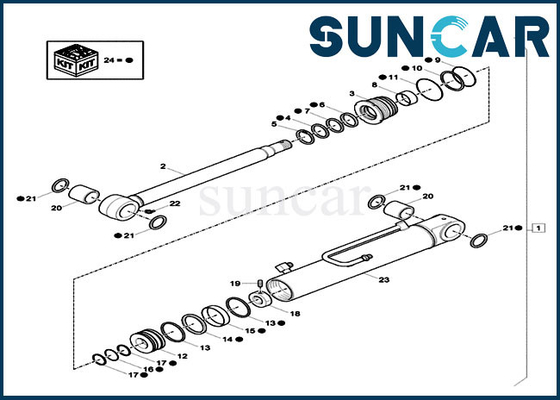 comprare Corredi di servizio del cilindro idraulico della CASSA CX33C CX37C del corredo di sigillamento dell'oscillazione dell'asta di XKCC-01448 XKCC01448 online manufacture