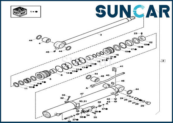 comprare Corredi del cilindro della sostituzione di Kit Excavator Case CX60C CX57C di riparazione della guarnizione di XKCD-03438 XKCD03438 Dipper online manufacture