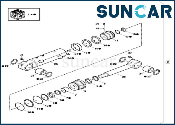 comprare Corredo di riparazione del cilindro del corredo della guarnizione della sostituzione della lama del bulldozer di caso XKCC-00040 XKCC00040 di CX57C CX60C online manufacture