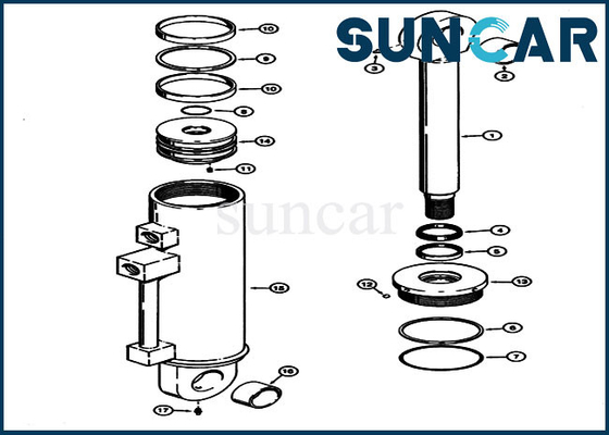 comprare Guarnizione ausiliaria Kit Case Hydraulic Service Kit del cilindro S301442 per i modelli 621B 721 del cariC.A.Tore 621 della ruota online manufacture