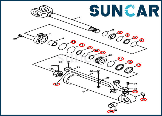 comprare Parti del cariC.A.Tore della ruota di Kit For 1221E di riparazione della guarnizione del cilindro dell'asta di caso 31Y2-03180 31Y203180 online manufacture