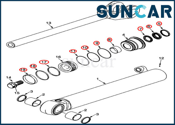 comprare Caso idraulico di Kit Fits 621E 521G di servizio sostitutivo del cariC.A.Tore del corredo 87598751 della guarnizione del cilindro dell'ascensore online manufacture