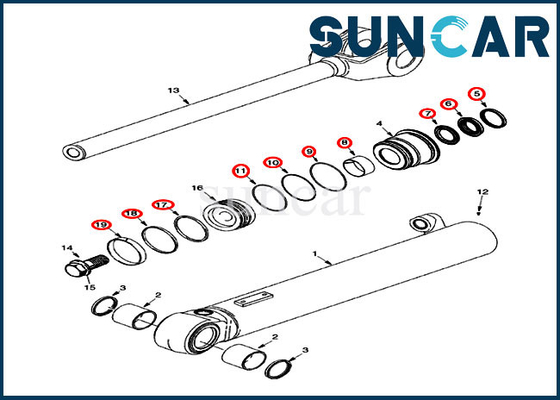 comprare 87530718 corredo di riparazione della guarnizione di Case Hydraulic Cylinder del modello del corredo 821E di sigillamento dell'ascensore del cariC.A.Tore online manufacture