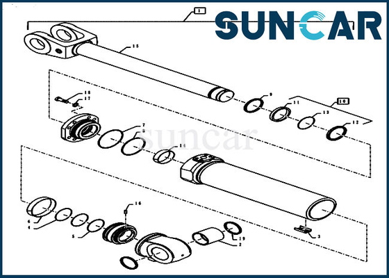 comprare Cilindro idraulico agente dell'ascensore di caso di misure 1021G 1021F del corredo di riparazione della guarnizione del cariC.A.Tore 84281863 doppio online manufacture