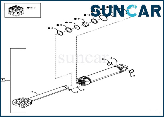 comprare 84281864 parti di riparazione sostitute del cilindro dell'ascensore del cariC.A.Tore di Kit For 1021G 1021F della sostituzione della guarnizione di CASO doppie online manufacture