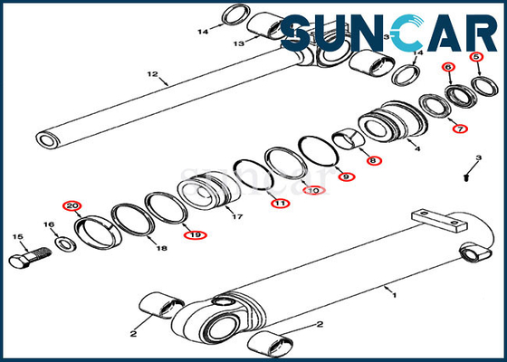 comprare Attrezzatura del cariC.A.Tore di Kit For 521G 621D 621F della sostituzione della guarnizione del corredo 87434293 della guarnizione del cilindro di inclinazione del secchio di caso online manufacture