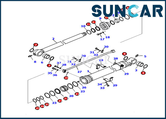 comprare KOMATSU 721-98-00270 parti di ricambio di Kit For Excavator PC240LC-11 PC220-8M0 di riparazione della guarnizione del cilindro del secchio online manufacture