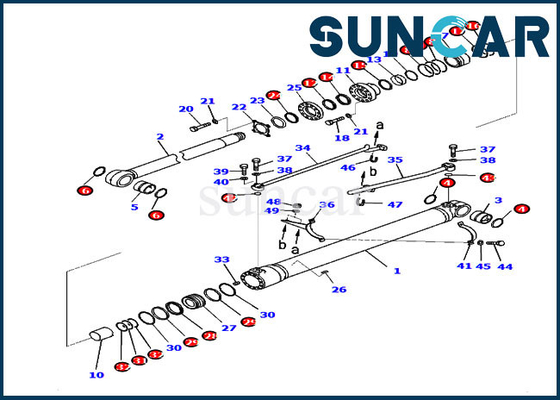 comprare 707-99-47440 corredo di servizio PC220-8M0 di Kit Excavator Boom Cylinder 7079947440 della guarnizione di riparazione di KOMATSU online manufacture