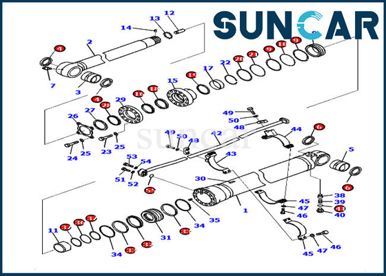 comprare PC200-8M0 707-99-50410 KOMATSU che sigilla il corredo di servizio di Kit Excavator Arm Cylinder Replacement online manufacture