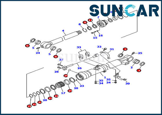 comprare 707-99-47570 Kit di tenuta della benna PC200-7 PC200LC-7 Modelli Kit di tenuta per la riparazione del cilindro Komatsu online manufacture