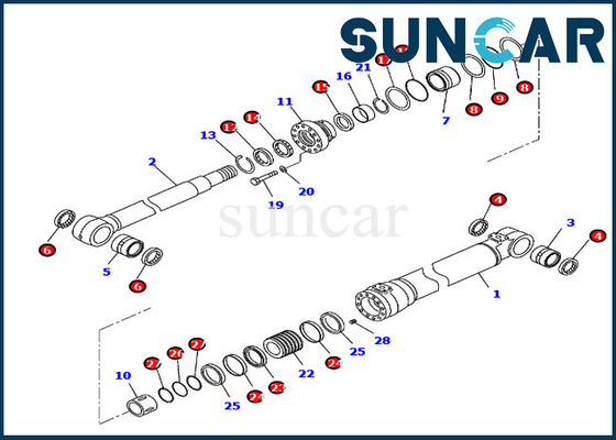 comprare kit di riparazione del cilindro idraulico del kit della guarnizione dell'asta 707-99-47050 7079947050 per PC210-10 PC210LC-11 Komatsu online manufacture