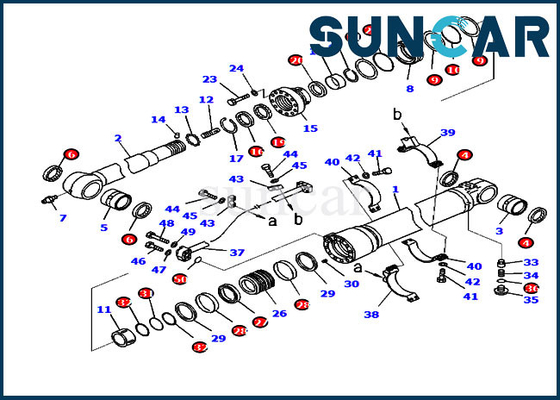 comprare PC238USLC-11 PC210LC-10 Escavatore 707-99-50520 Kit di sostituzione del kit di manutenzione del cilindro del braccio Komatsu online manufacture