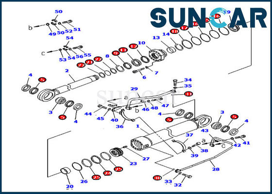comprare 707-99-96140 CYL del foro 300MM di Kit Fits Komatsu Backhoe PC2000-8 Rod 200MM della guarnizione di riparazione del cilindro dell'asta online manufacture