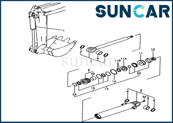comprare Corredo di riparazione della guarnizione del secchio YM172173-72923 YM17217372923 per le parti interne del cilindro di KOMATSU PC20FR-2 online manufacture