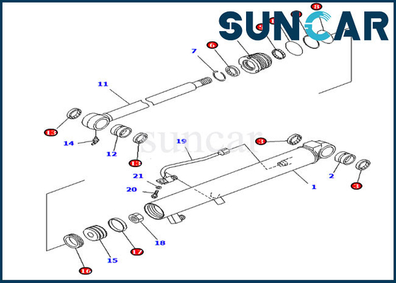 comprare 707-98-13850 escavatore PC20MR-1 PC28UU-3 di Kit Hydraulic Cylinder Fits Komatsu della guarnizione del secchio online manufacture