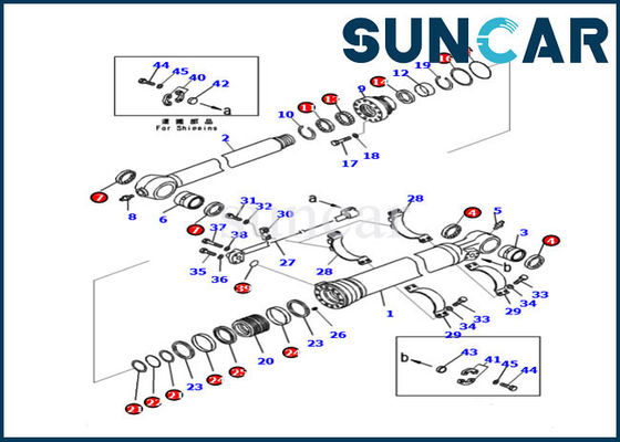 comprare PC210LC-11 PC228US-11 modella la riparazione Kit Excavator Oil Seal Kits della guarnizione del cilindro del braccio di KOMATSU 721-99-47131 online manufacture
