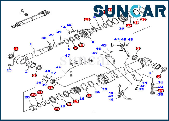 comprare Corredo 707-98-58240 7079858240 della guarnizione del cilindro del braccio di KOMATSU per l'escavatore Sealing Parts di PC220LC-8 PC240LC-8K online manufacture