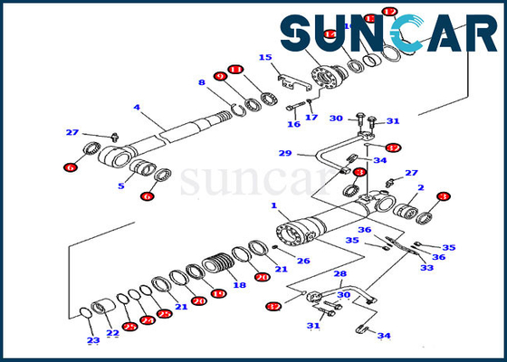 comprare Cilindro di lama di KOMATSU 707-99-58390 che sigilla l'escavatore d'oltremare di versione di Kit Fits PC228US-3 PC228USLC-3 online manufacture