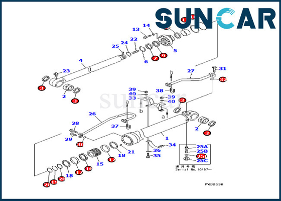 comprare Riparazione Kit Hydraulic Cylinder di Arm Seal Kit 707-99-57260 PC228UU-1 KOMATSU dell'escavatore online manufacture