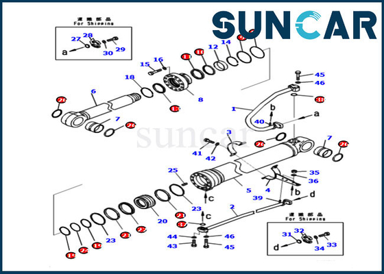 comprare Asta di KOMATSU 721-98-04330 che sigilla riparazione PC290LCI-11 Kit Hydraulic Cylinder di Kit For 7219804330 online manufacture