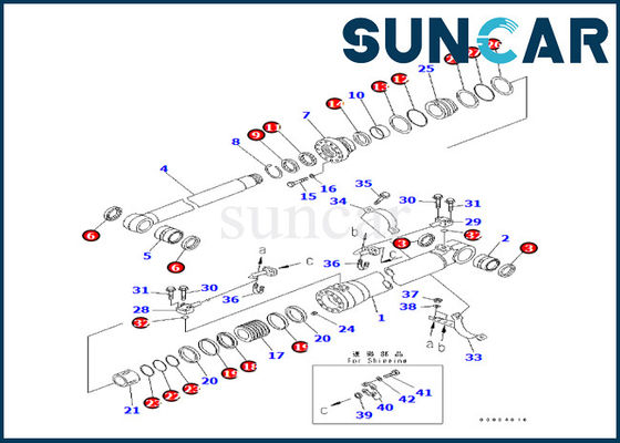 comprare 707-99-58050 corredo di riparazione della guarnizione del cilindro dell'asta di misure PC240LC-7K PC240LC-8K KOMATSU online manufacture