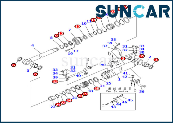 comprare Corredo 707-99-59320 7079959320 della sostituzione del cilindro dell'asta per PC270-8 PC270LC-8 PC308USLC-3E0 online manufacture