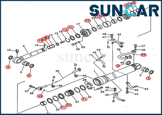 comprare Attrezzatura pesante di KOMATSU PC300-5 PC310-5 di misure del corredo di riparazione del cilindro del corredo 707-99-67110 della guarnizione del braccio 7079967110 online manufacture