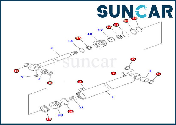 comprare 707-98-22890 servizio Kit Komatsu Fits PC27MR-3 PC27MR-2 del cilindro dell'oscillazione di 7079822890 aste online manufacture