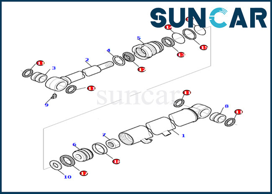 comprare Corredo 878000523 KOMATSU di sigillamento del cilindro del secchio per PC27R-8 di alta qualità e di successo online manufacture