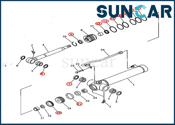 comprare Corredo 7079822150 707-98-22150 KOMATSU della sostituzione della guarnizione del cilindro del braccio per PC28UD-2 PC28UG-2 PC28UU-2 online manufacture