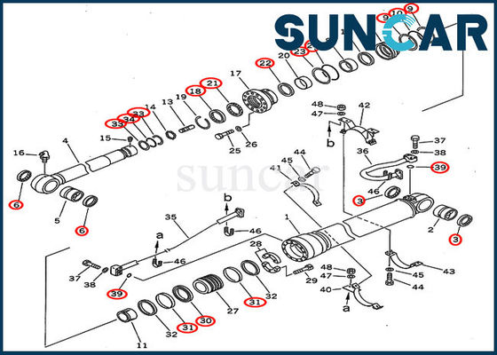 comprare Riparazione Kit For Overseas Version PC300-5 PC300LC-5 KOMATSU del cilindro del braccio di Seal Kit 207-63-02120 dell'escavatore online manufacture
