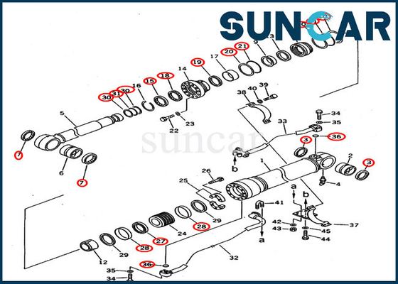 comprare Cilindro idraulico 2076302100 del corredo 207-63-02100 della guarnizione dell'asta per l'escavatore di KOMATSU PC300-5 PC300LC-5 online manufacture