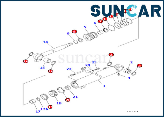 comprare Guarnizione Kit For PC30R-8 PC35R-8 del cilindro dell'asta 707-98-29600 di Kit Komatsu 7079829600 della guarnizione di servizio del cilindro dell'asta online manufacture