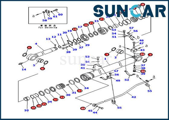 comprare 707-99-72280 guarnizione Kit Overseas Version del braccio 7079972280 corredi di riparazione del cilindro di PC300-7 KOMATSU online manufacture