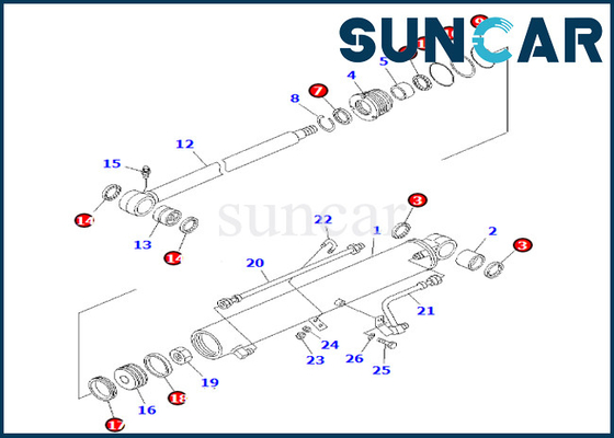 comprare 707-98-29661 riparazione Kit Komatsu Fits PC35MR-1 PC35MRX-1 PC45MR-1 della guarnizione del cilindro dell'oscillazione di 7079829661 asta online manufacture