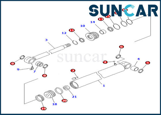 comprare KOMATSU 707-98-29670 7079829670 olio di Kit For PC35MR-3 della guarnizione del cilindro dell'oscillazione dell'asta e resistente all'uso online manufacture