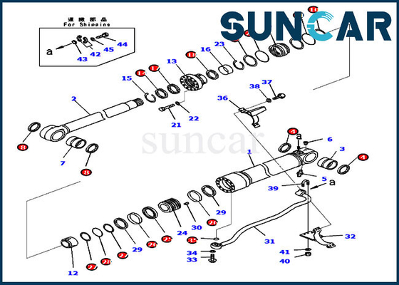 comprare Corredo di sigillamento della sostituzione del cilindro dell'asta del corredo di riparazione della guarnizione 721-98-00510 PC360LC-11 PC390LC-11 KOMATSU online manufacture