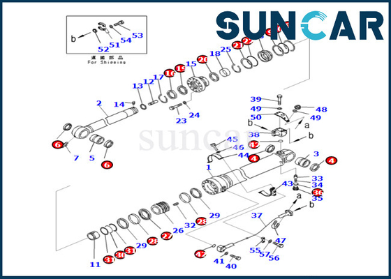 comprare Corredo 721-98-02270 della guarnizione del cilindro del braccio di KOMATSU 7219802270 misure PC360LC-11 HB365LC-3 PC390LC-8M0 online manufacture