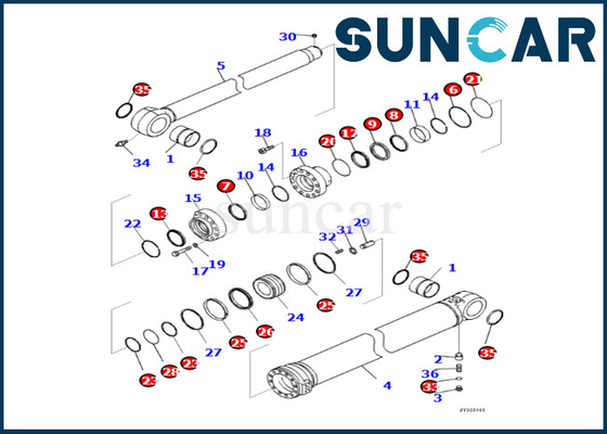 comprare Corredo 7219801981 721-98-01981 della guarnizione di riparazione del cilindro del braccio di KOMATSU per PC360LCI-11 PC390LCI-11 online manufacture