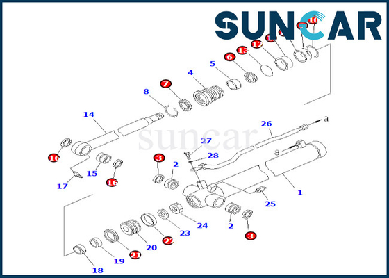 comprare Corredo 707-98-25190 7079825190 KOMATSU della guarnizione del cilindro del braccio per il corredo di sigillamento del cilindro del braccio PC38UU-2 online manufacture