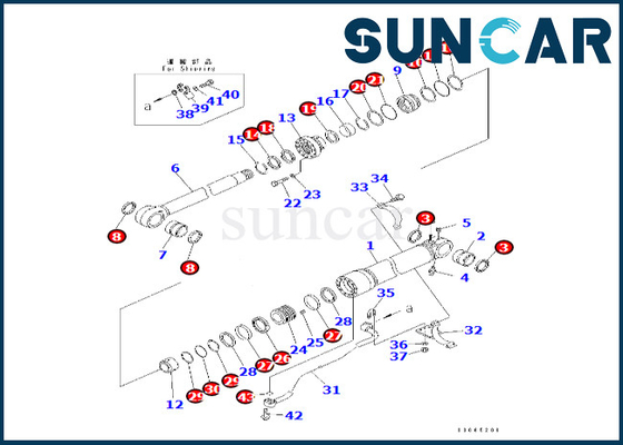comprare Guarnizione Kit Fits PC400LC-8 PC400-8 PC400-8R di riparazione del cilindro dell'asta 707-99-67870 di KOMATSU 7079967870 online manufacture