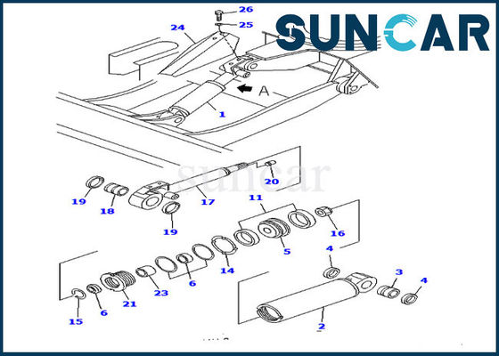 comprare Corredo di servizio del cilindro di lama di Seal Repair Kit For YM172422-72700 PC30FR-2 KOMATSU dell'escavatore online manufacture