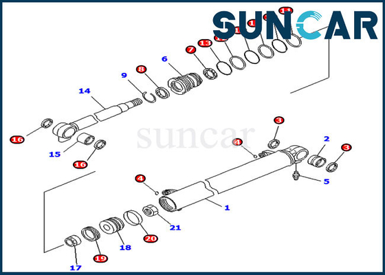 comprare 707-98-24330 7079824330 attrezzatura pesante di Kit Fits PC35MR-3 PC30MR-2 KOMATSU della guarnizione del cilindro dell'asta online manufacture