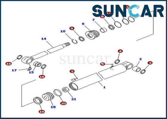 comprare Il servizio Kit Fits For PC30MR-3 PC30MR-2 KOMATSU del cilindro dell'oscillazione dell'asta di resistenza all'usura 707-98-23180 online manufacture
