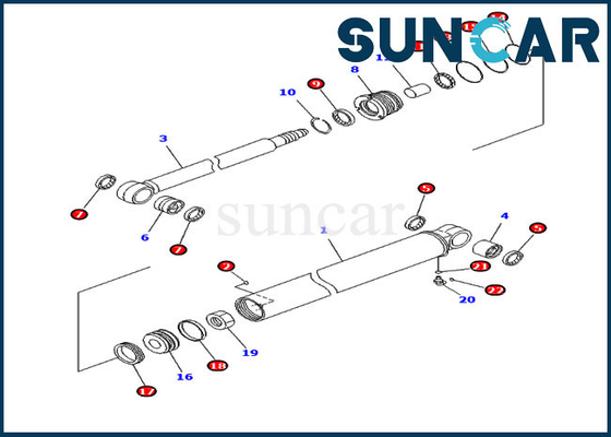 comprare PC35MR-3 PC30MR-3 KOMATSU 707-98-23870 una guarnizione Kit Hydraulic Cylinder di 7079823870 braccia online manufacture