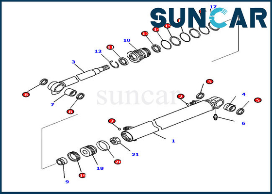 comprare Riparazione Kit Komatsu Sealing Kits della guarnizione del cilindro dell'asta di PC35MR-5 PC35MR-3 707-98-26070 online manufacture